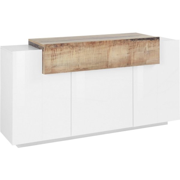 Home affaire Sideboard Coro, Kommode, Schrank, Kredenz, grifflos mit Einlegeböden, mit 1 klappe, 3 Türen, Doppeltiefe B/T/H 160x45x85,6cm