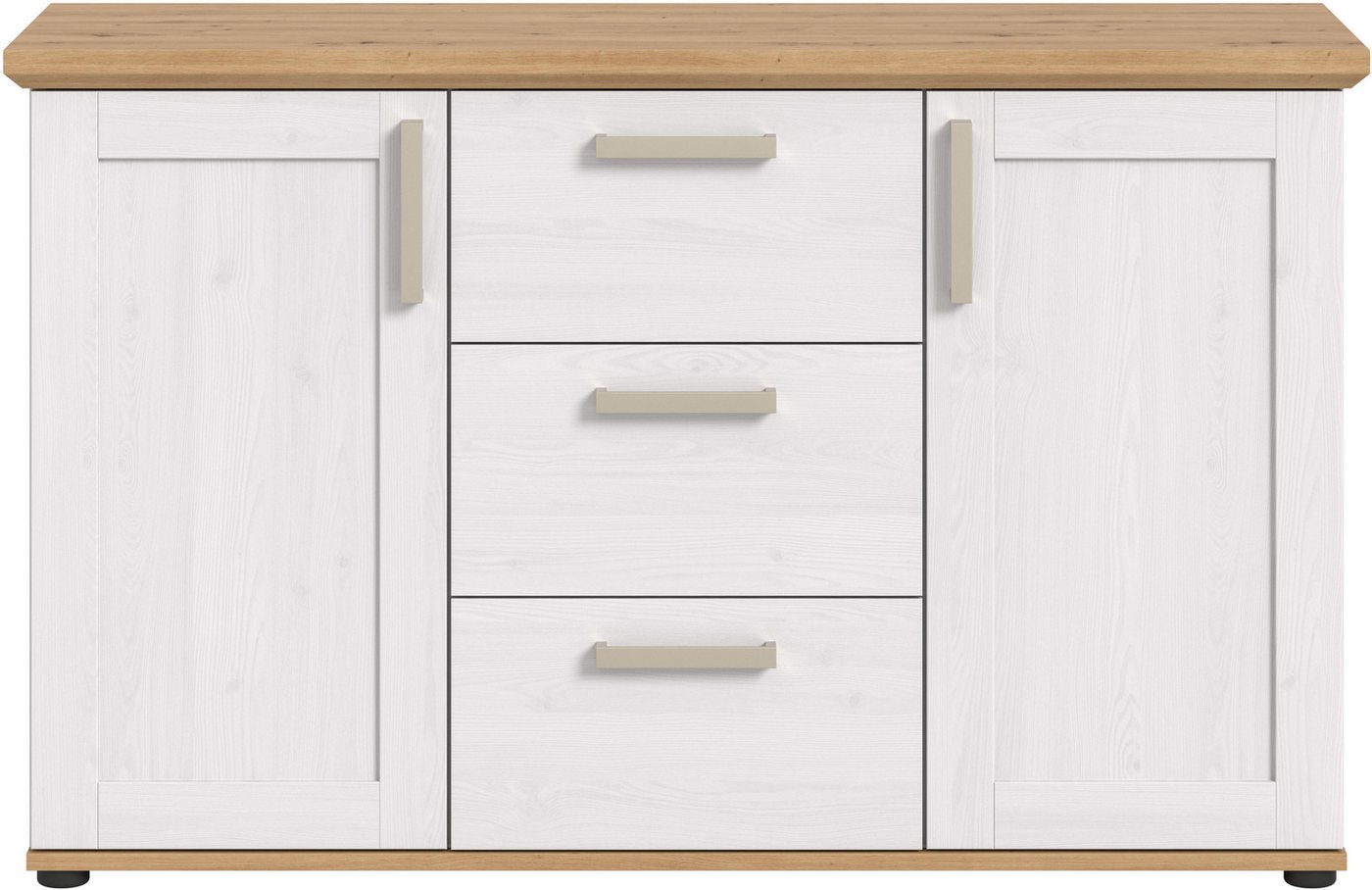 Home affaire Sideboard Cosenza, Cosenza Sideboard 129 cm, 2 Türen, 4 Fächer, Sideboard, Wohnzimmer – Bild 3 von 5