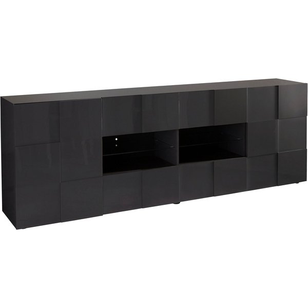 Home affaire Sideboard Dama Breite 241, Kommode 2 Türen u. 4 Schubkästen, Anrichte, Front in 3D-Optik, viel Stauraum, verschiedene Farben