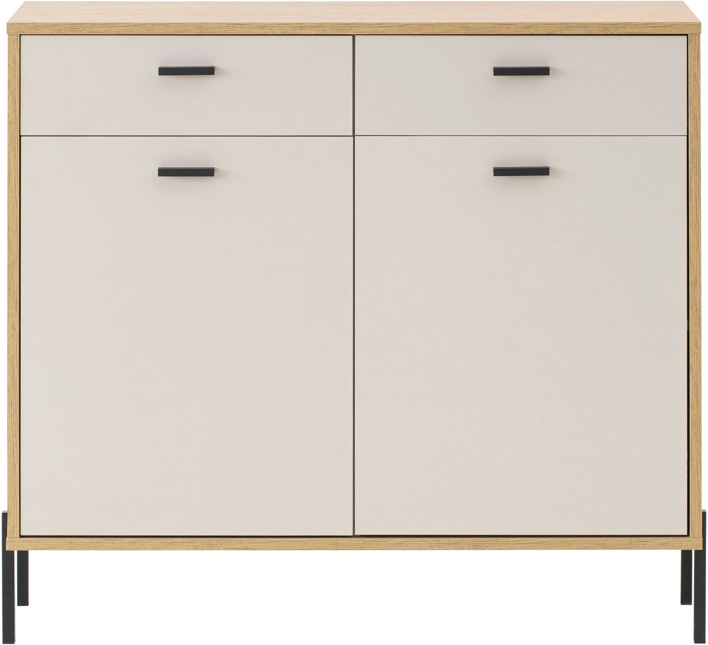 Home affaire Sideboard Fredericia, moderne Kommode, Schrank in Kaschmir, 115 cm breit, zeitlos, schwarze Metallgriffe und -füße, ausreichend Stauraum – Bild 2 von 5