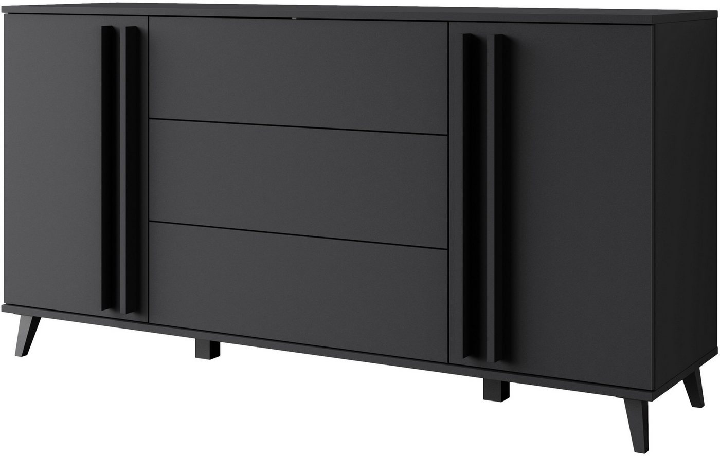 Home affaire Sideboard Helsinki, Kommode mit 2 Türen und 3 Schubladen, Breite 150 cm (1 St), Push-to-Open-Schubladen, höhenverstellbare Einlegeböden – Bild 2 von 5