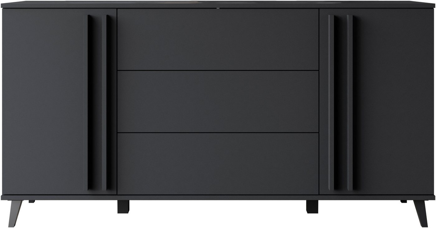 Home affaire Sideboard Helsinki, Kommode mit 2 Türen und 3 Schubladen, Breite 150 cm (1 St), Push-to-Open-Schubladen, höhenverstellbare Einlegeböden – Bild 5 von 5