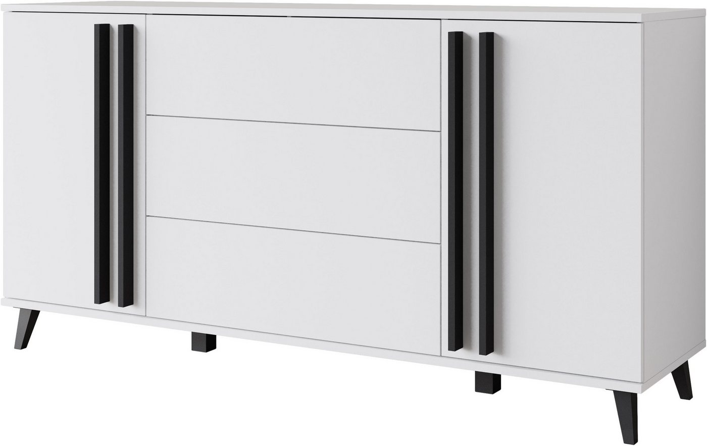 Home affaire Sideboard Helsinki, Kommode mit 2 Türen und 3 Schubladen, Breite 150 cm (1 St), Push-to-Open-Schubladen, höhenverstellbare Einlegeböden – Bild 2 von 5
