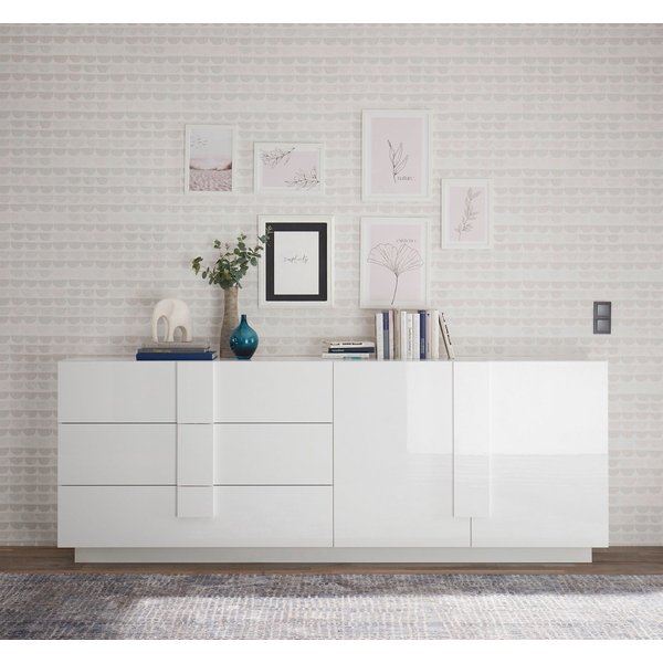 Home affaire Sideboard Jupiter, Breite 241 cm, Kommode 2 Türen - Soft Closing, 3 Schubkästen, Anrichte, moderne Griffblende, FSC®, cleveres Stauraumkonzept