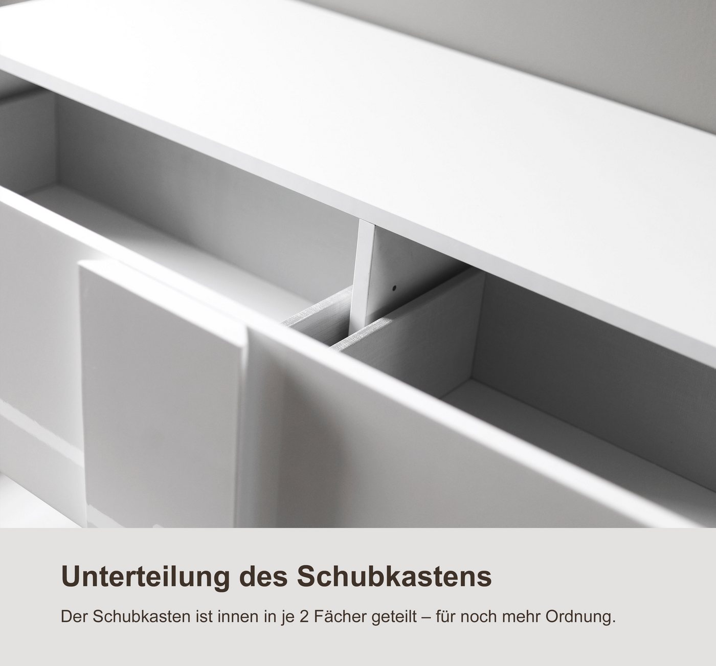Home affaire Sideboard Jupiter, Breite 241 cm, Kommode 2 Türen - Soft Closing, 3 Schubkästen, Anrichte, moderne Griffblende, FSC®, cleveres Stauraumkonzept – Bild 5 von 5