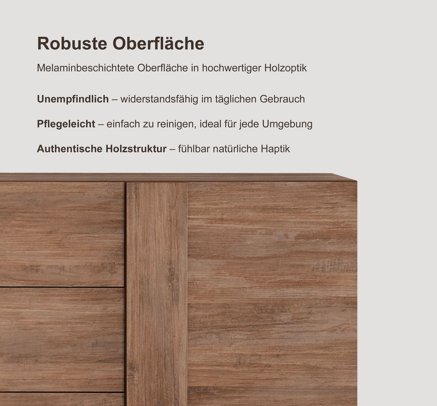 Home affaire Sideboard Jupiter, Breite 241 cm, Kommode 2 Türen - Soft Closing, 3 Schubkästen, Anrichte, moderne Griffblende, FSC®, cleveres Stauraumkonzept – Bild 3 von 5