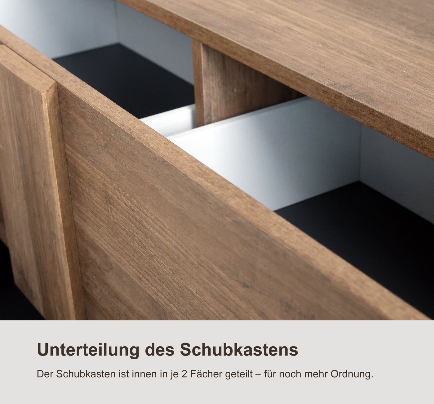 Home affaire Sideboard Jupiter, Breite 241 cm, Kommode 2 Türen - Soft Closing, 3 Schubkästen, Anrichte, moderne Griffblende, FSC®, cleveres Stauraumkonzept – Bild 5 von 5