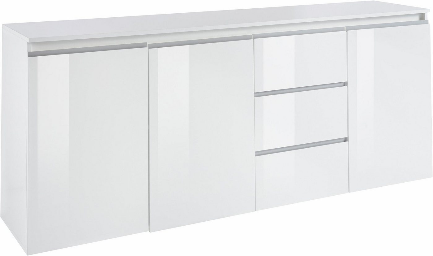 Home affaire Sideboard Magic, Kommode, Schrank, Stauraumschrank, mit 3 Türen und 3 Schubkästen Hochglanz lackiert (B/T/H) 200x40x81 cm – Bild 4 von 5