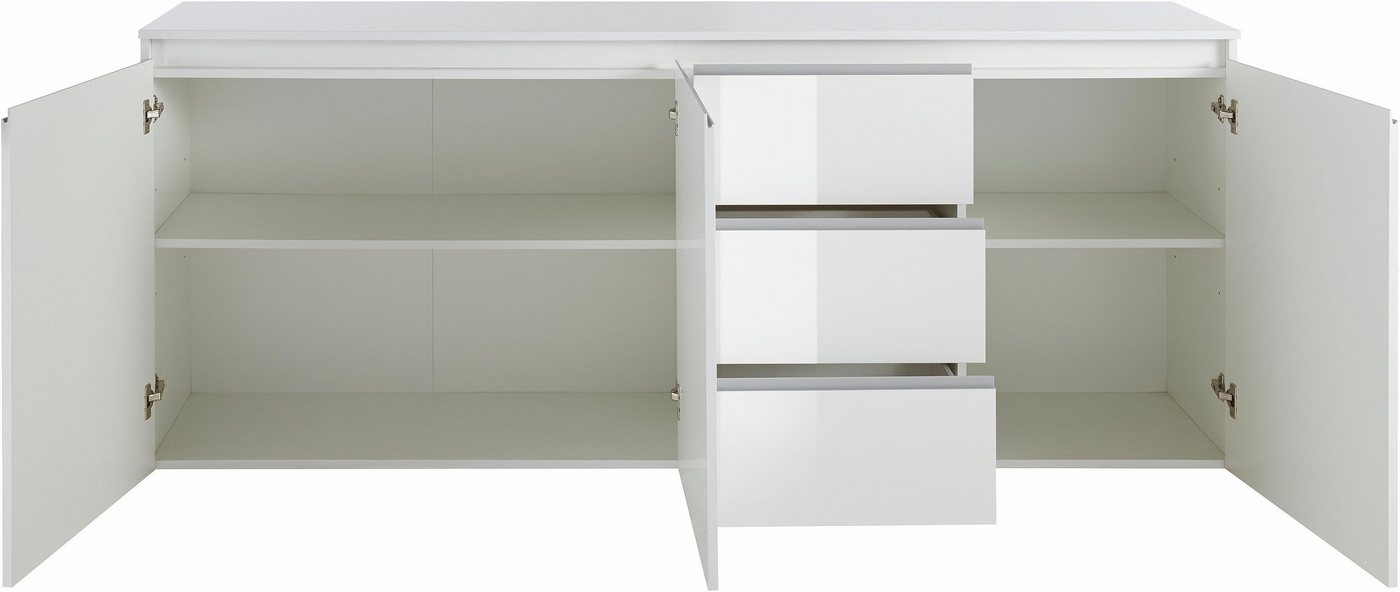 Home affaire Sideboard Magic, Kommode, Schrank, Stauraumschrank, mit 3 Türen und 3 Schubkästen Hochglanz lackiert (B/T/H) 200x40x81 cm – Bild 5 von 5