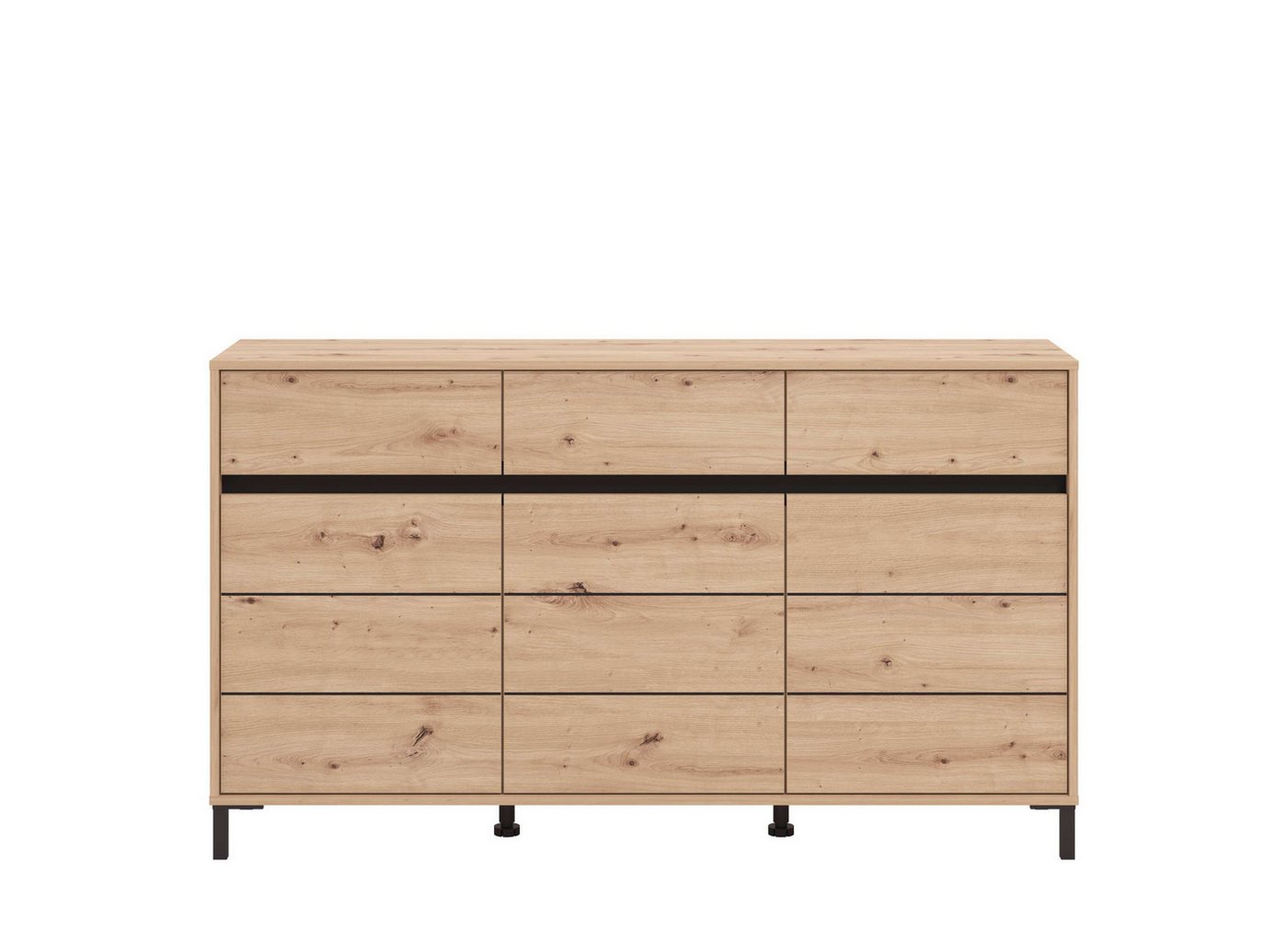 Home affaire Sideboard Marron, Kommode, vielseitig einsetzbar, Breite/Höhe 157/90 cm, mit 3 Schubladen, 2 Fächer hinter jeder Tür – Bild 4 von 5