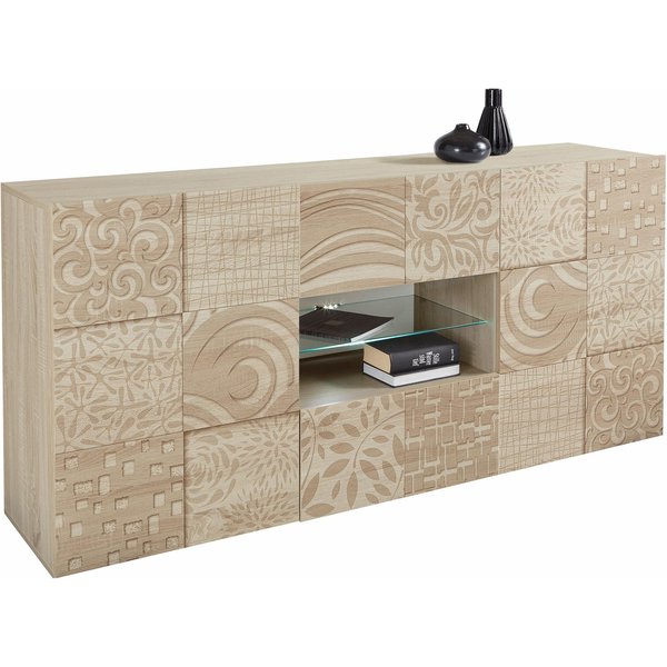 Home affaire Sideboard Miro, Breite 181 cm mit dekorativem Siebdruck