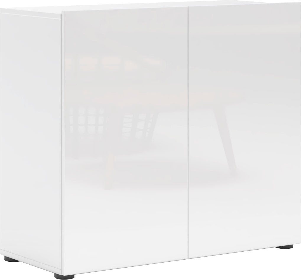 Home affaire Sideboard MISTER, Kommode, Lowboard, Breite 90 cm, Made in Italy, Korpus und Fronten komplett Hochglanz lackiert – Bild 2 von 5