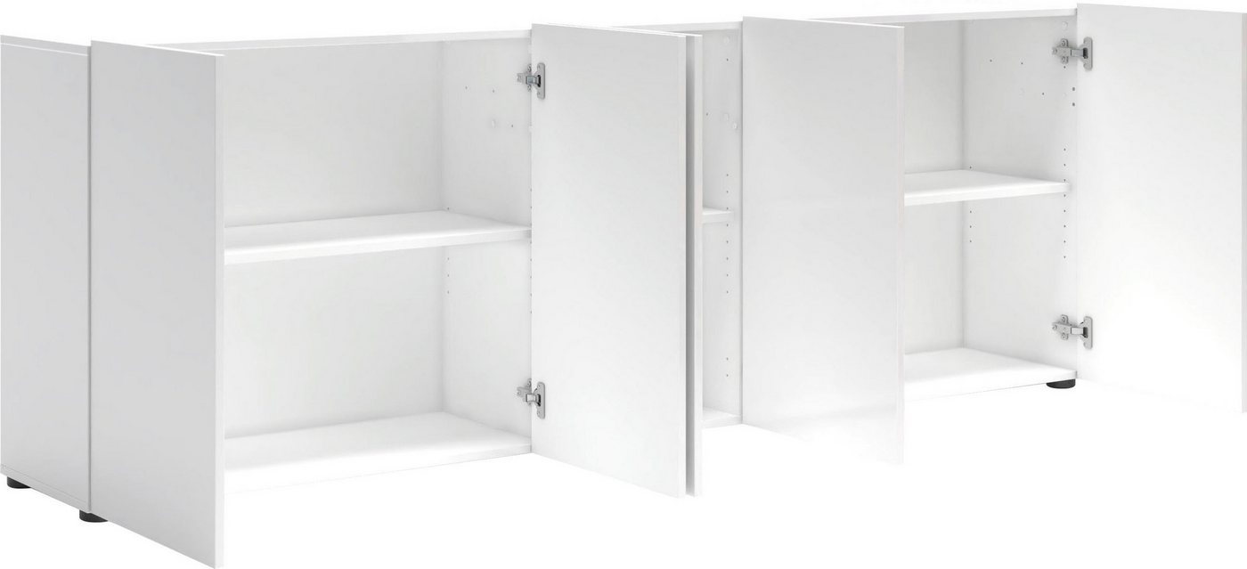 Home affaire Sideboard MISTER – Schrank, Kommode, 225 cm breit, 80 cm hoch, Made in Italy, komplett Hochglanz lackiert, 5 Türen, 6 Fächer – Bild 5 von 5