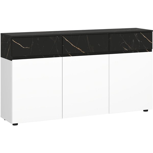 Home affaire Sideboard MODESTO, grifflos, mit 3 Schubladen, 3 Türen und 6 Fächer, Breite 150 cm