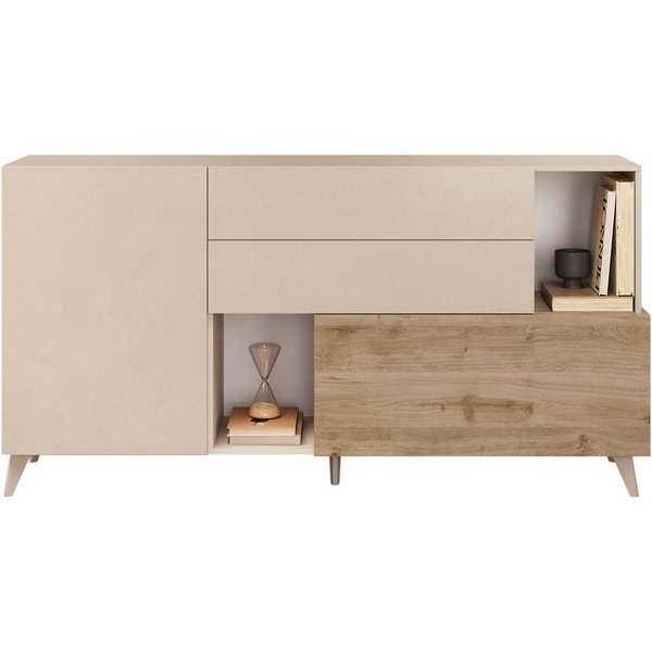 Home affaire Sideboard Monaco in Breite 181 cm, Anrichte mit Tür, Klappe und 2 Schubkästen, Stauraumschrank – sanftes Schließen, edles Design, viel Platz
