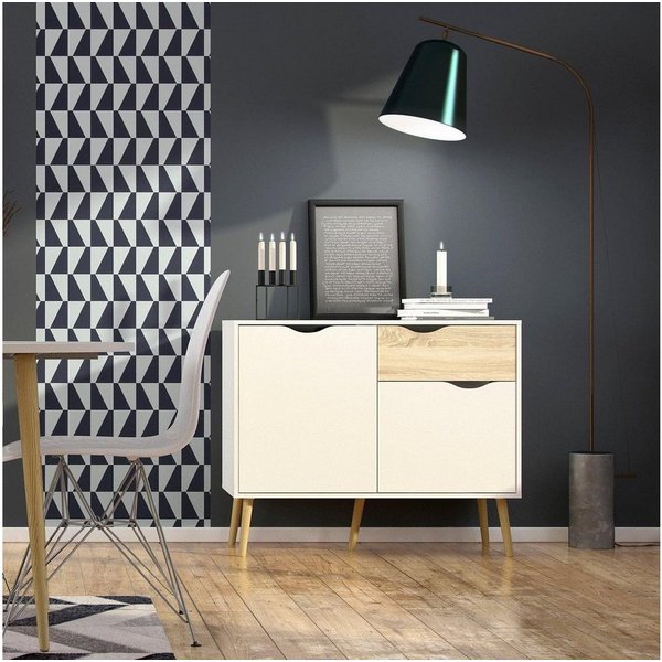 Home affaire Sideboard Oslo Aufbewahrung, Schubladenschrank, Kommode mit 2 Türen, 1 Schublade, Breite 99 cm, Höhe 81 cm