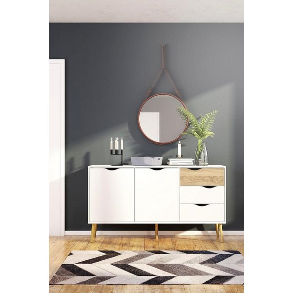Home affaire Sideboard Oslo Aufbewahrung, Schubladenschrank, Kommode mit 2 Türen, 3 Schubladen, Breite 147 cm, Höhe 81 cm