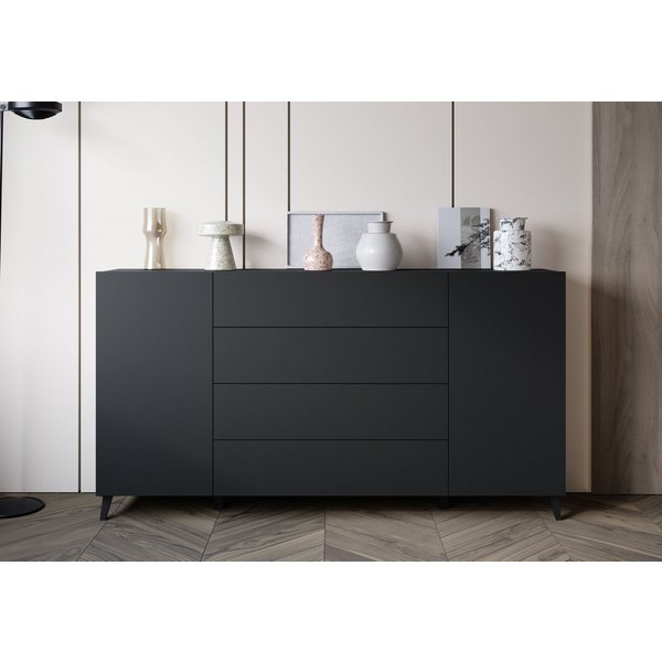 Home affaire Sideboard Phuket 180 cm breit, modernes Design mit Stauraum (1 St), Kommode mit 2 Türen, 4 Schubladen und verstellbaren Einlegeböden