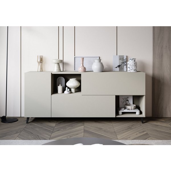 Home affaire Sideboard Phuket, Kommode mit 1 Tür, 2 Klappen und offenen Fächern (1 St), 180 cm breit, modernes Design mit viel Stauraum