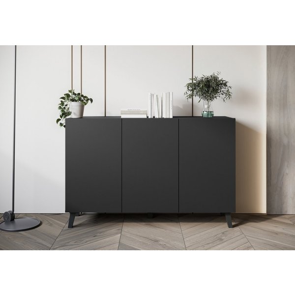 Home affaire Sideboard SIDEBOARD PHUKET II, Stilvolle, grifflose Kommode, Breite 120cm (1 St), Mit 6 Fächern und höhenverstellbaren Einlegeböden