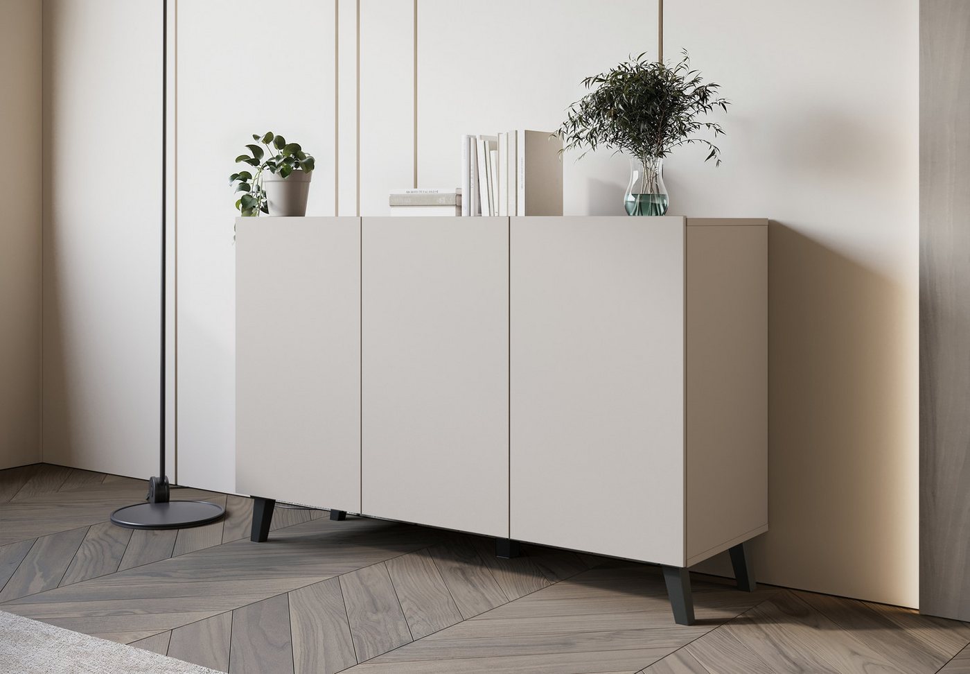 Home affaire Sideboard SIDEBOARD PHUKET II, Stilvolle, grifflose Kommode, Breite 120cm (1 St), Mit 6 Fächern und höhenverstellbaren Einlegeböden – Bild 5 von 5