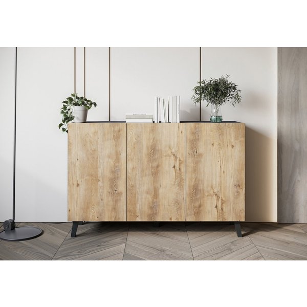 Home affaire Sideboard SIDEBOARD PHUKET II, Stilvolle, grifflose Kommode, Breite 120cm (1 St), Mit 6 Fächern und höhenverstellbaren Einlegeböden