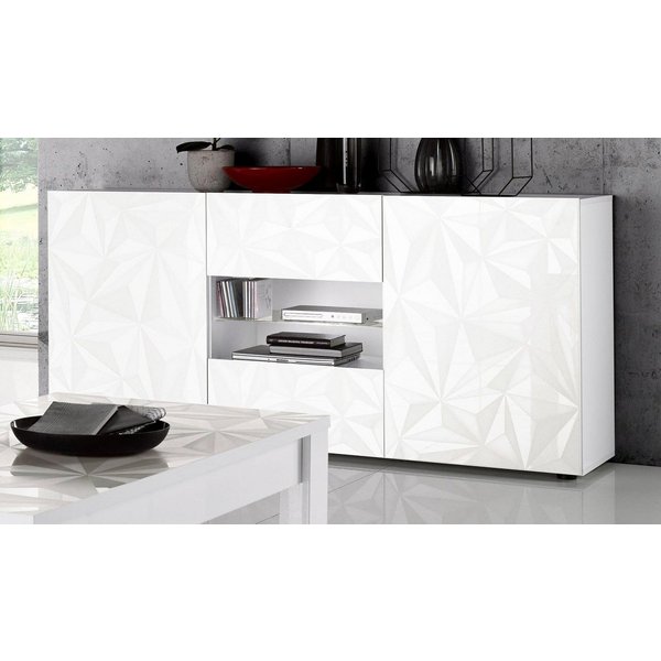 Home affaire Sideboard Prisma Breite 181, Kommode 2 Türen, 2 Schubkästen, Anrichte, Front mit elegantem Siebdruck, grifflos, viel Stauraum
