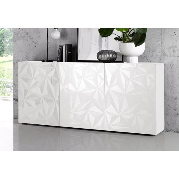 Home affaire Sideboard Prisma Breite 181, Kommode 3 Türen, Anrichte, Front mit elegantem Siebdruck, grifflos, viel Stauraum