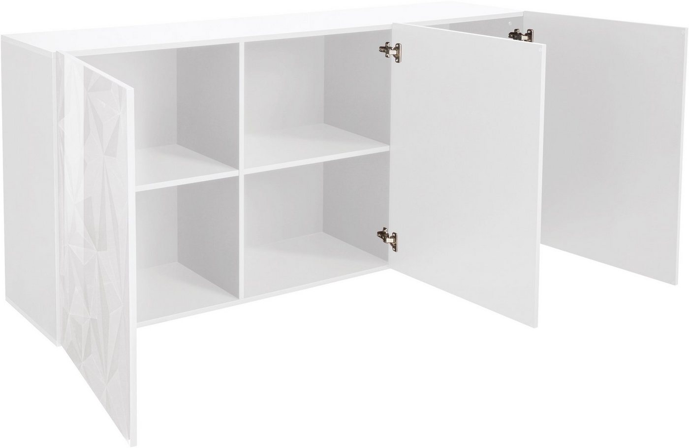 Home affaire Sideboard Prisma Breite 181, Kommode 3 Türen, Anrichte, Front mit elegantem Siebdruck, grifflos, viel Stauraum – Bild 3 von 5