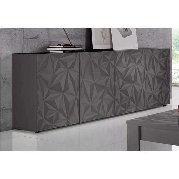 Home affaire Sideboard Prisma Breite 241, Kommode 4 Türen, Anrichte, Front mit elegantem Siebdruck, grifflos, viel Stauraum