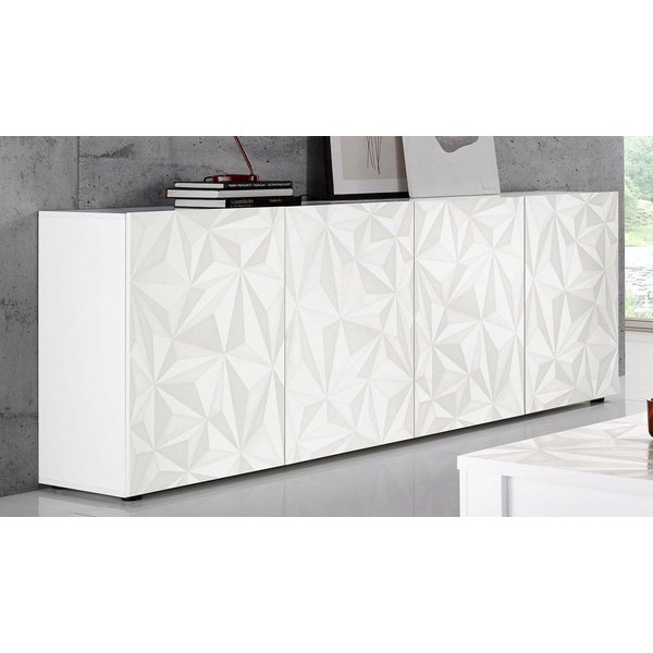 Home affaire Sideboard Prisma Breite 241, Kommode 4 Türen, Anrichte, Front mit elegantem Siebdruck, grifflos, viel Stauraum