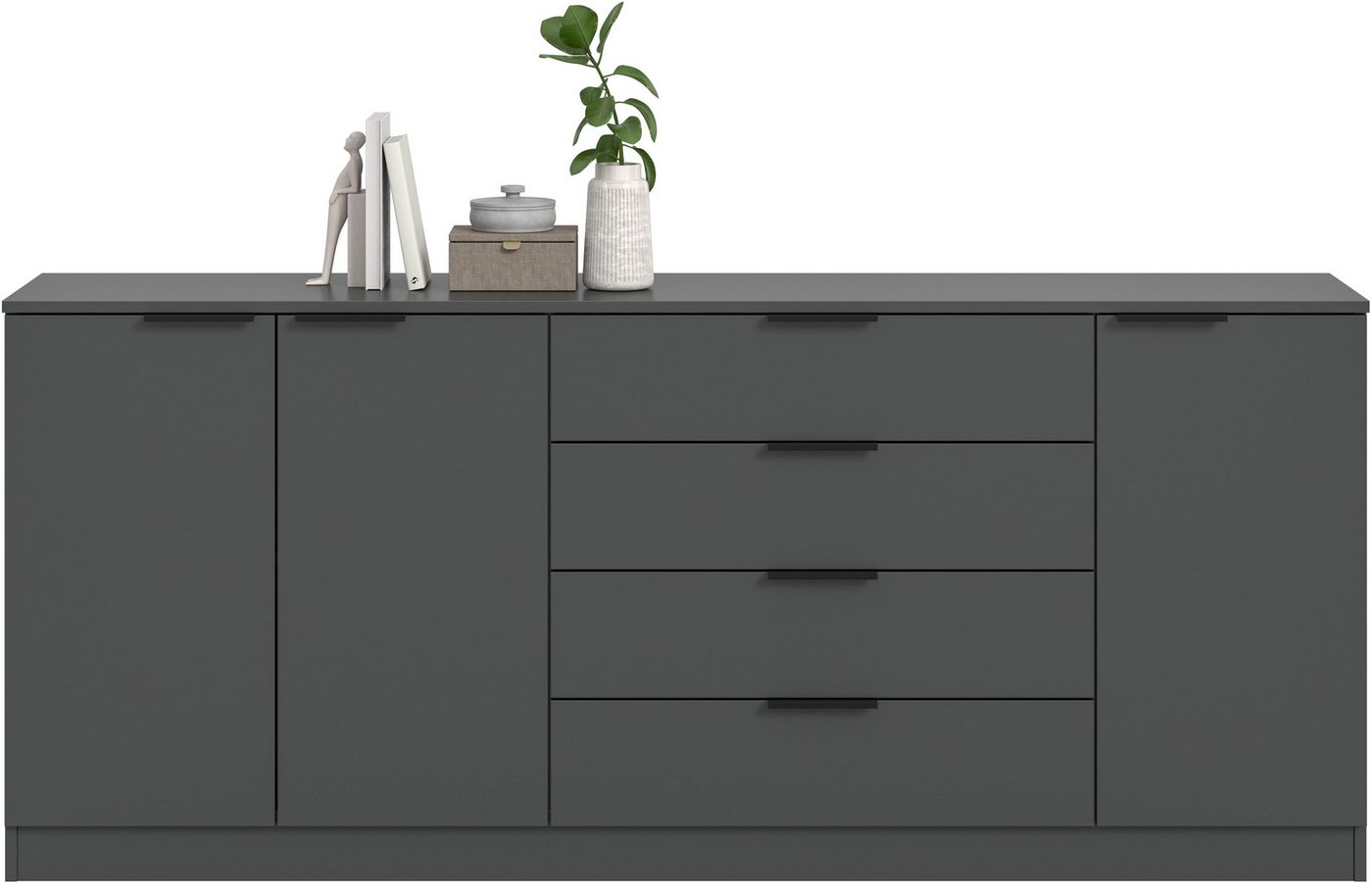 Home affaire Sideboard SKARDE, Breite 185 cm, 4 Schubkästen, 3 Türen, viel Stauraum (in verschiedenen Farben und Breiten erhältlich, individuell einsetzbar), Ko – Bild 3 von 5