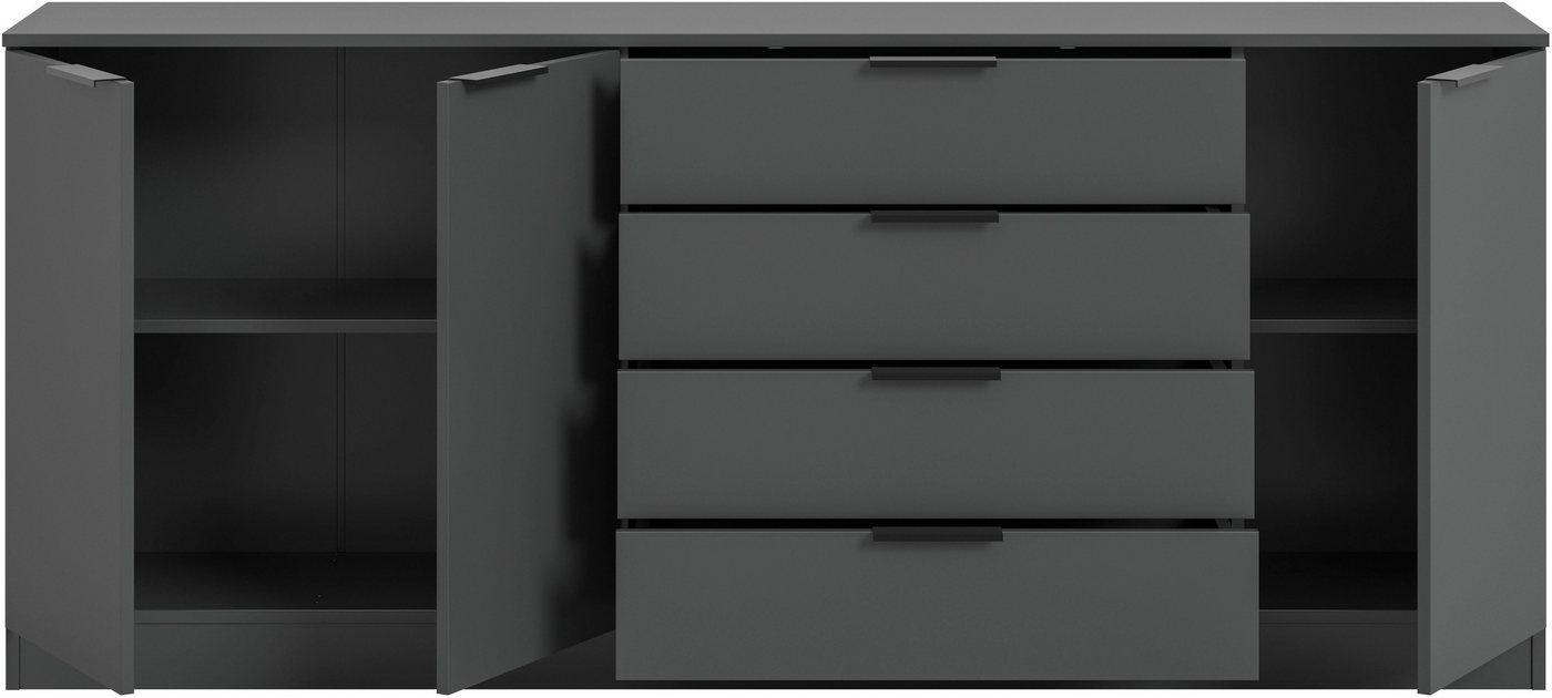Home affaire Sideboard SKARDE, Breite 185 cm, 4 Schubkästen, 3 Türen, viel Stauraum (in verschiedenen Farben und Breiten erhältlich, individuell einsetzbar), Ko – Bild 4 von 5