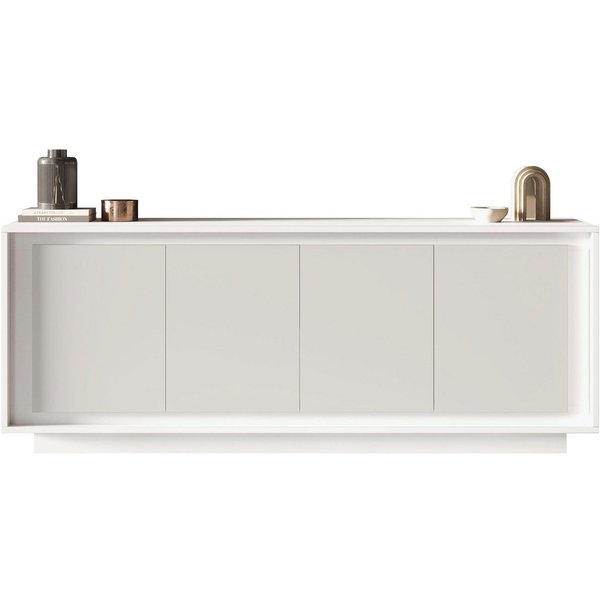 Home affaire Sideboard Sky, B/T 207/50 cm, Kommode/Anrichte/Stauraumschrank, 4 Türen, Softclosing, Korpus & Front 22 mm stark, Rahmen-Optik