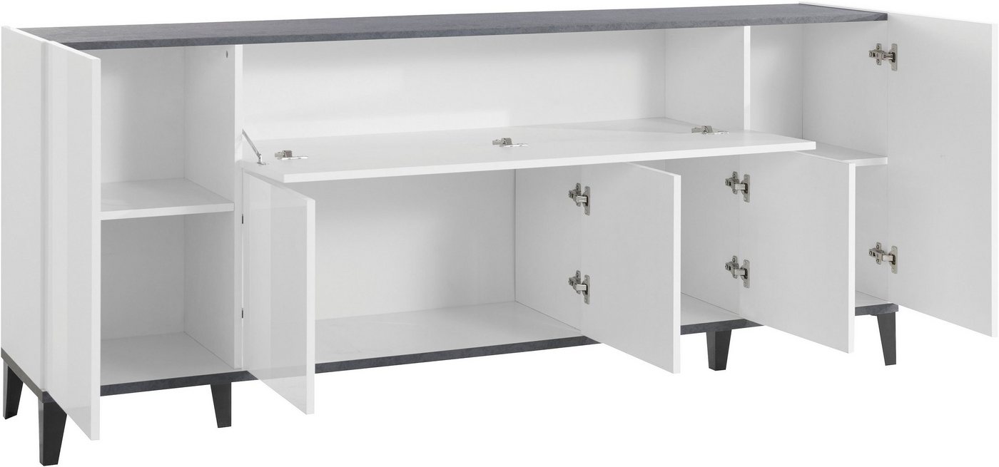 Home affaire Sideboard Sunrise, Kommode mit 5 Türen und 1 Klapptür, Breite 200 cm – Bild 4 von 5
