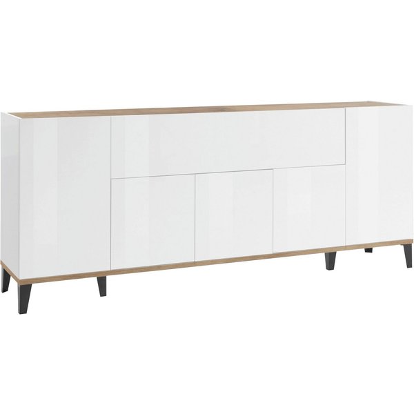 Home affaire Sideboard Sunrise, Kommode mit 5 Türen und 1 Klapptür, Breite 200 cm