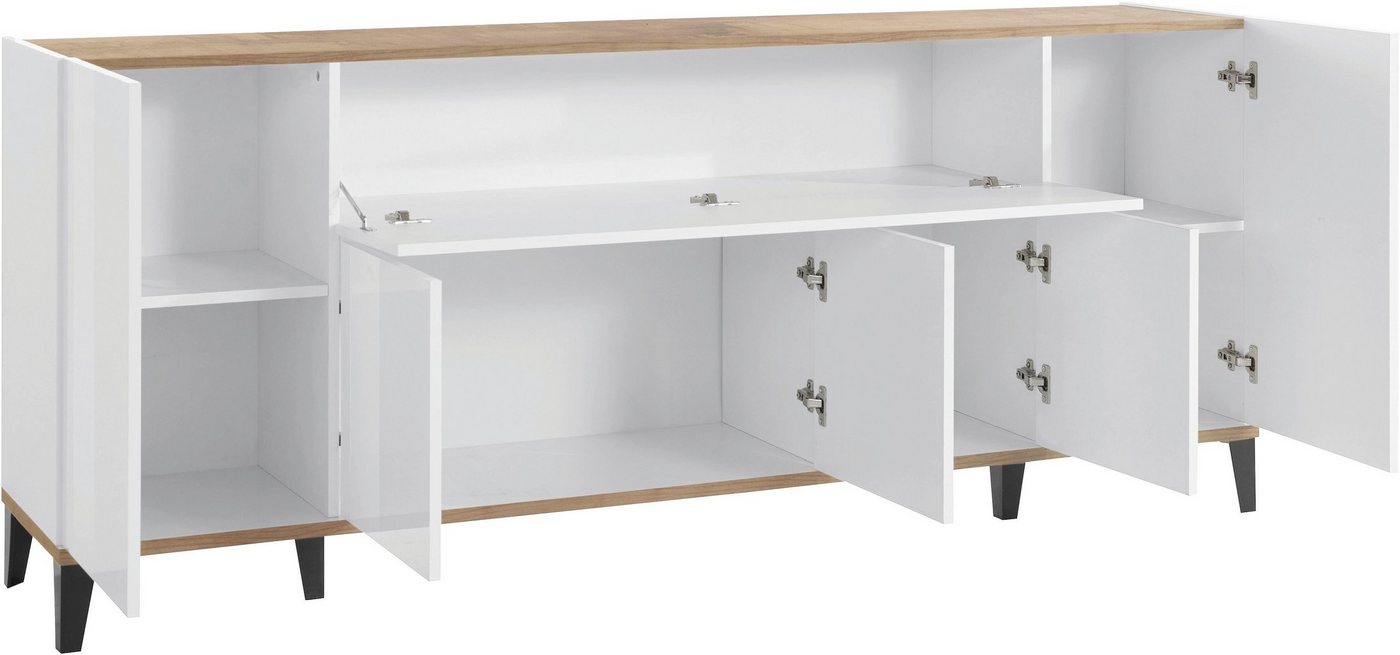Home affaire Sideboard Sunrise, Kommode mit 5 Türen und 1 Klapptür, Breite 200 cm – Bild 4 von 5