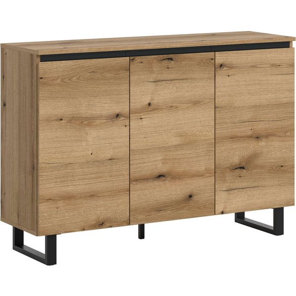 Home affaire Sideboard TOMA, Breite: 120 cm, mit Metall-Kufen-Fuß, 3 Türen, 3 Einlegeböden, Anrichte, Kommode, Schrank, Board, Higboard