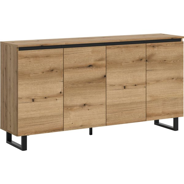 Home affaire Sideboard TOMA, Breite: 160 cm, mit Metall-Kufen-Fuß, 4 Türen, 4 Einlegeböden, Anrichte, Kommode, Schrank, Board, Higboard