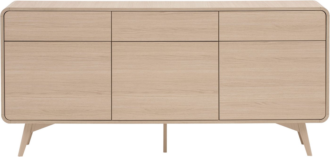 Home affaire Sideboard Torsby, moderner Schrank, Kommode in Eiche Natur, 180 cm breit, abgerundete Ecken, ausreichend Stauraum, vielseitig einsetzbar – Bild 5 von 5