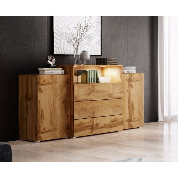 Home affaire Sideboard URBAN III, Moderne Kommode mit 3 Schubladen und 4 Fächern, Breite 150 cm