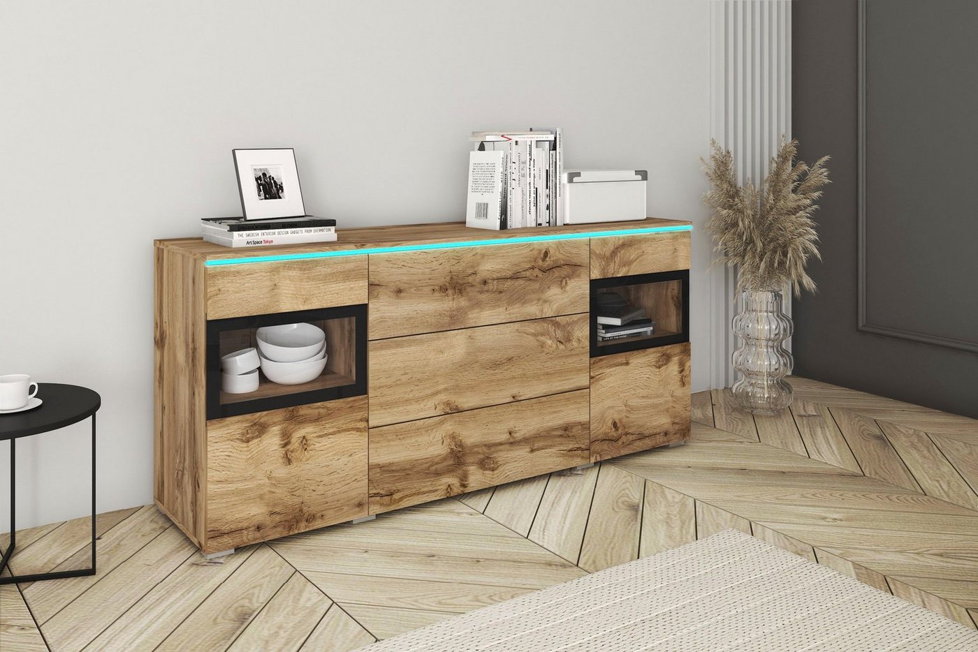 Home affaire Sideboard VERA, Moderne grifflose Kommode,verstellbare Einlegeböden – Bild 2 von 5
