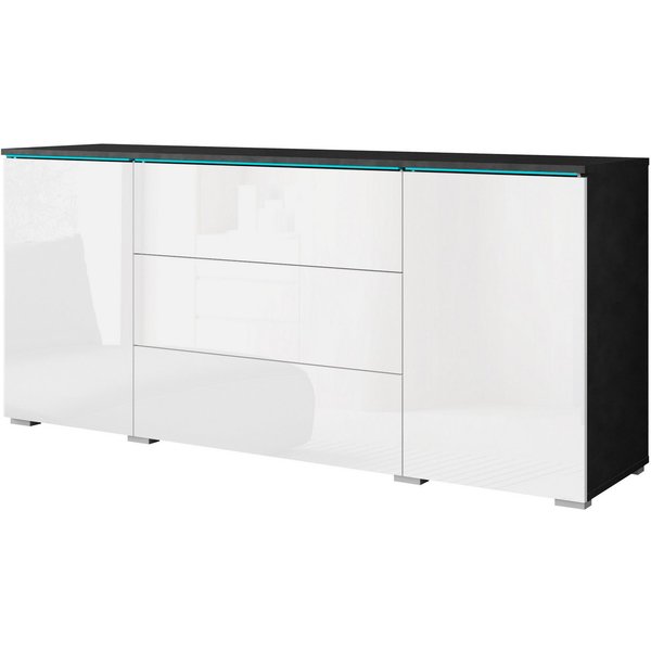 Home affaire Sideboard VERA, grifflos, verstellbare Einlegeböden, Wahlweise mit oder ohne Beleuchtung