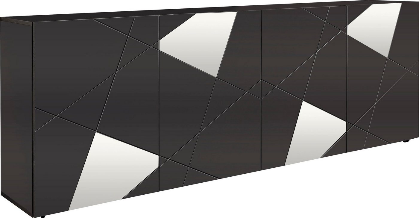 Home affaire Sideboard Vittoria, Breite 241 cm, 4 Türen, Fronten mit Siebdruck und Spiegelfront – Bild 2 von 5