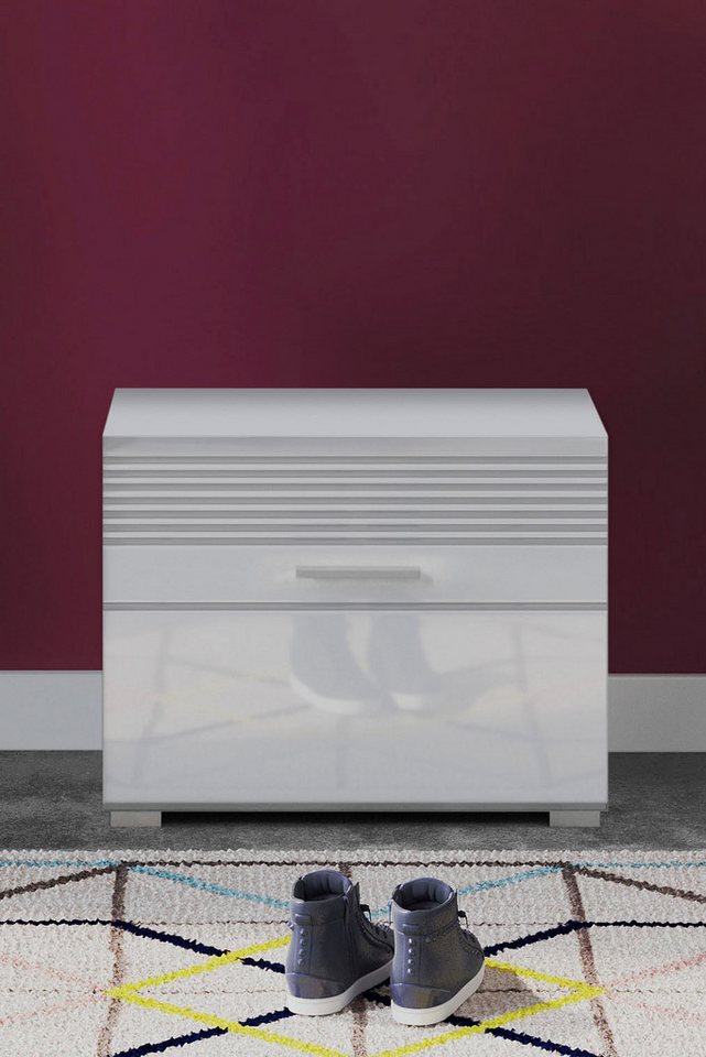 Home affaire Sitzbank Malmö, Breite 60 cm, 1 Tür, 2 Fächer, hochwertige MDF Front, Rillenfräsung, Bank, Schuhbank, Garderobenbank, Dielenbank – Bild 2 von 5