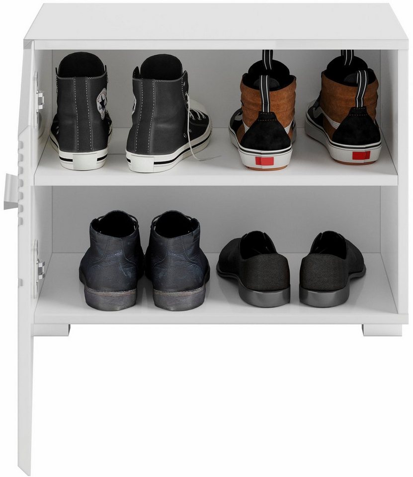 Home affaire Sitzbank Malmö, Breite 60 cm, 1 Tür, 2 Fächer, hochwertige MDF Front, Rillenfräsung, Bank, Schuhbank, Garderobenbank, Dielenbank – Bild 4 von 5