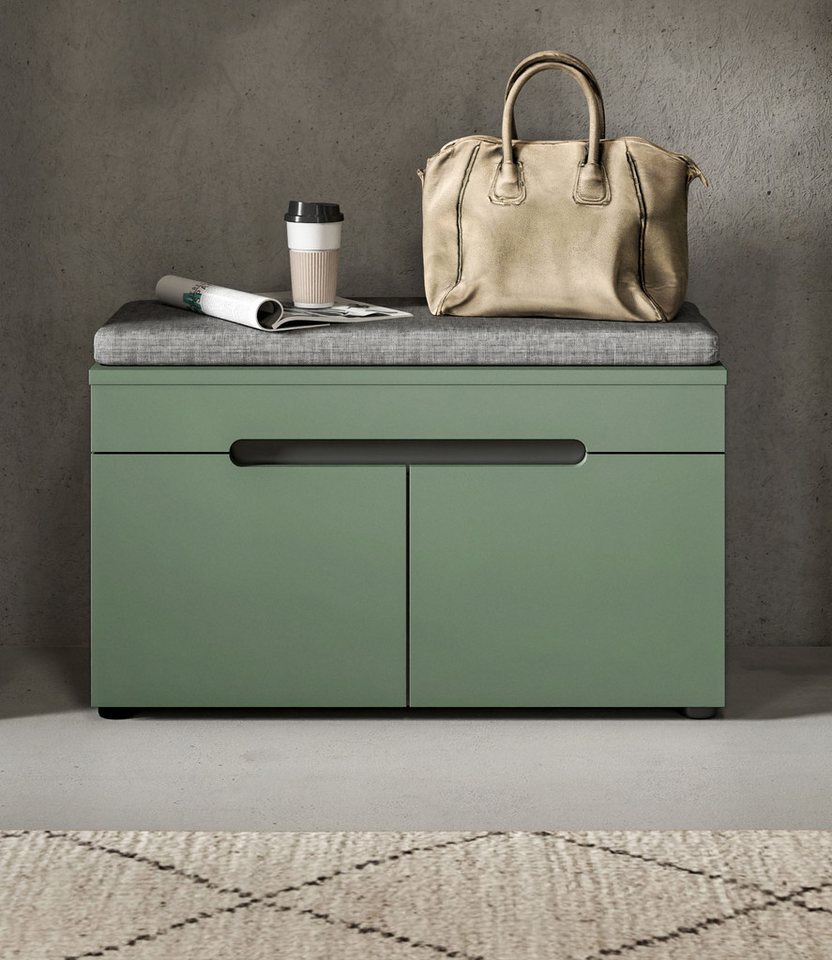 Home affaire Sitzbank REHAT, TOPSELLER!, Breite 80cm, 2 Türen, 2 Fächer inkl. Sitzkissen (2-St., in verschiedenen Farben erhältlich), Garderobenbank, Flurbank,  – Bild 2 von 5