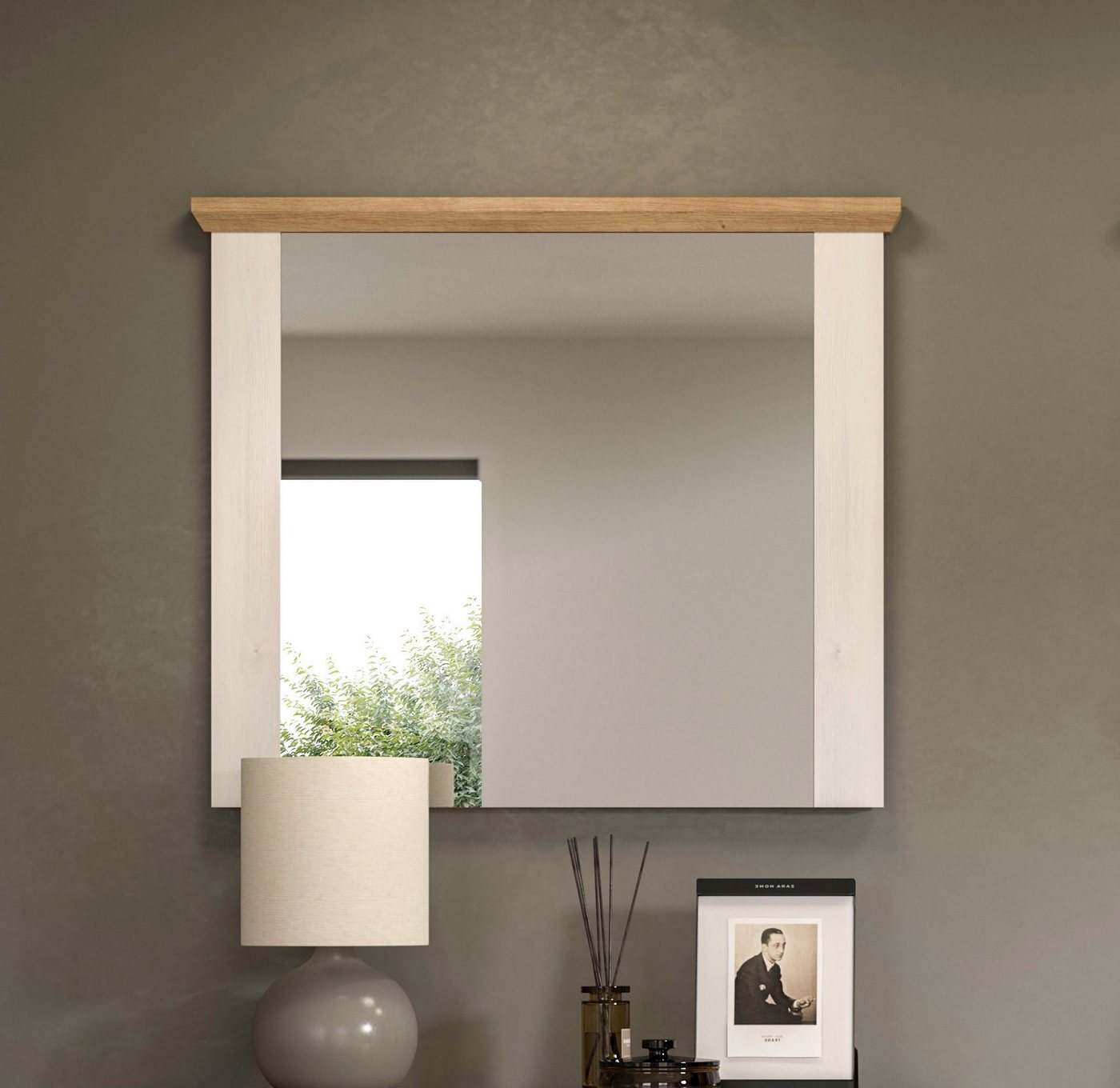 Home affaire Spiegel COSENZA, Breite 82 cm, 2-farbig, in Landhausoptik, Garderobenspiegel, Wandspiegel, Flurspiegel, Dielenspiegel – Bild 2 von 5
