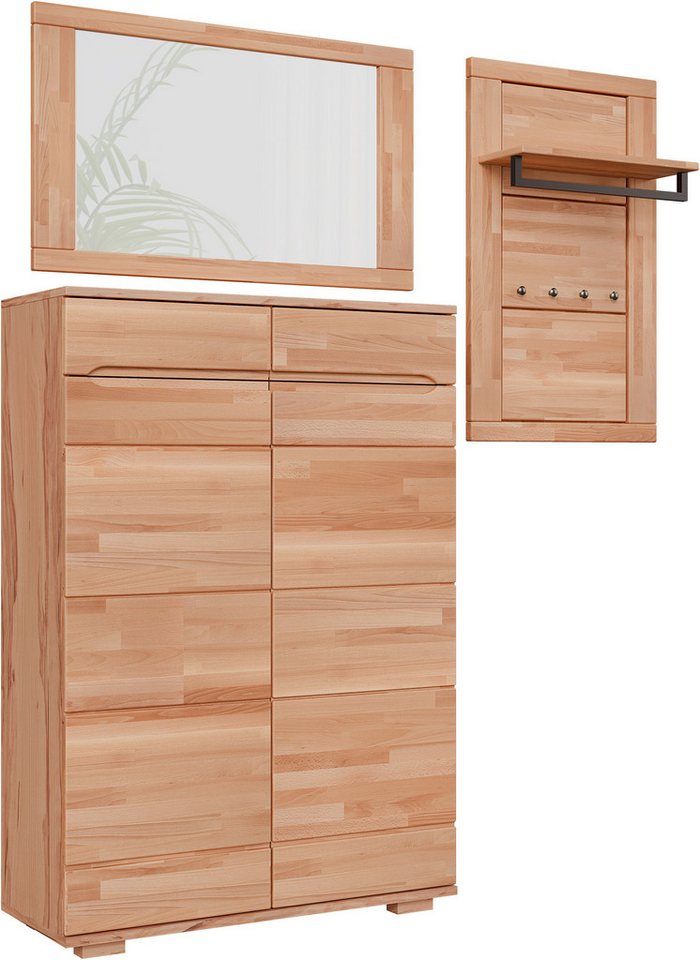 Home affaire Spiegel Hochkant oder quer montierbar, Rechteckiger Spiegel mit Holz Rahmen, VETRO Wandspiegel B/H:100/60cm,Massivholz,Holz,Flur,Diele,Garderobe – Bild 3 von 5