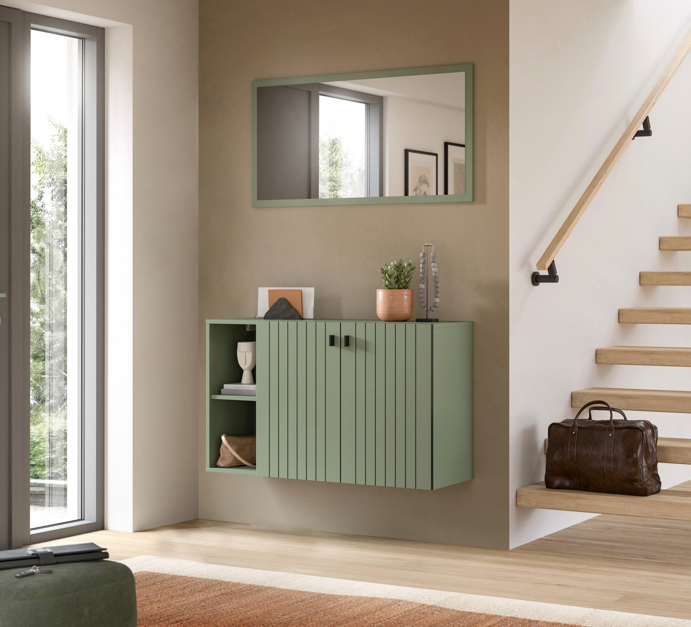 Home affaire Spiegel TATIO,106x55x2 cm, große Spiegelfläche (1-St), Garderobenspiegel, Flurspiegel – Bild 4 von 5